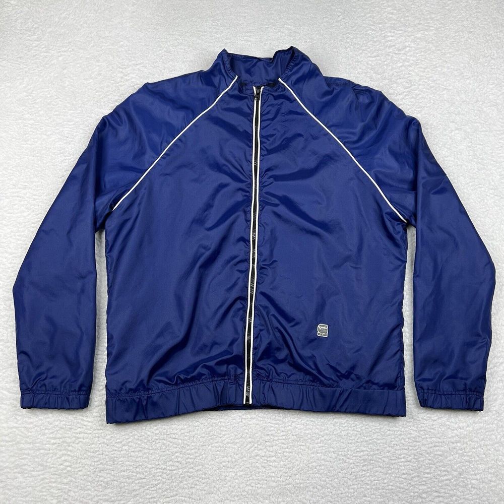 G‎ Star Raw Jacket Mens 2XL XXL Blue Midder Bomber Lined Full Zip Soft Shell